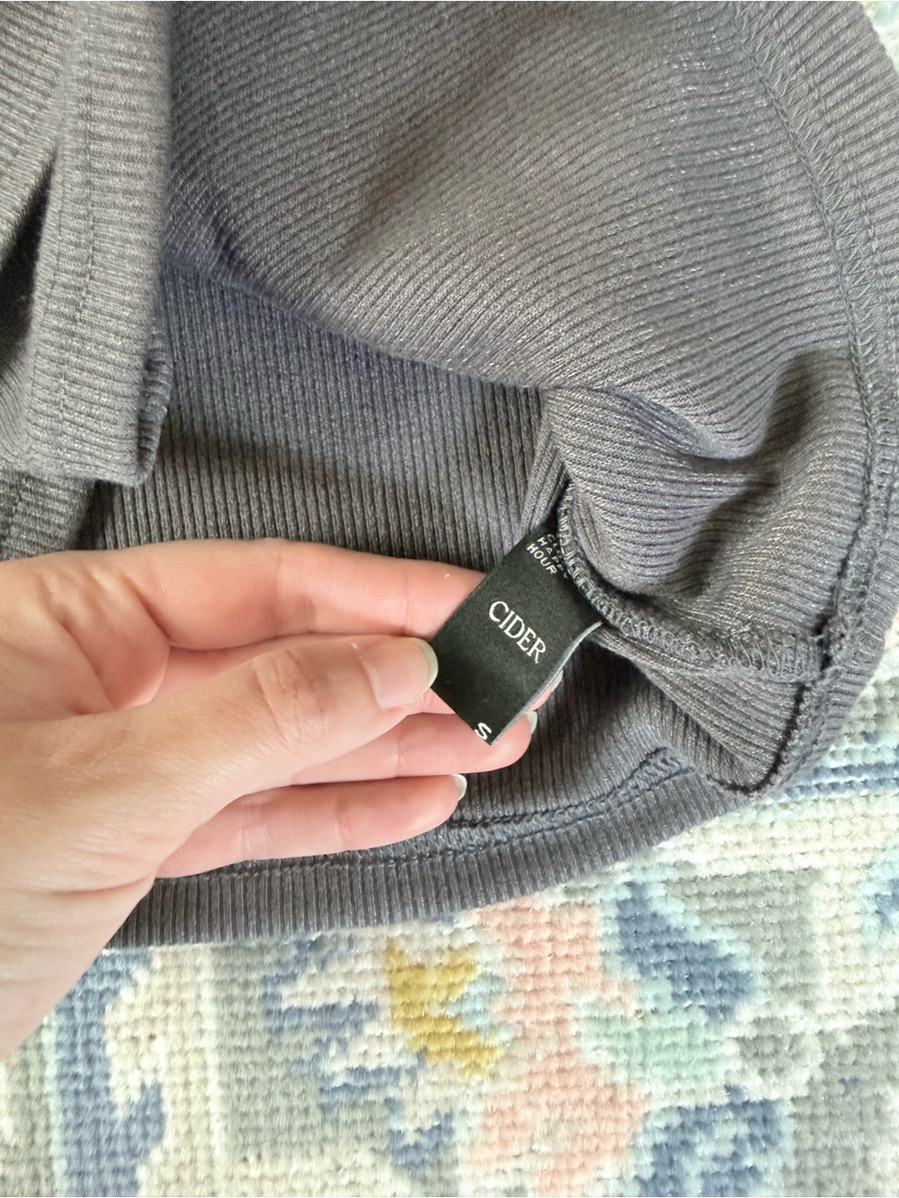 Cider Charcoal Ribbed Cropped Tank - Picture 2 of 2